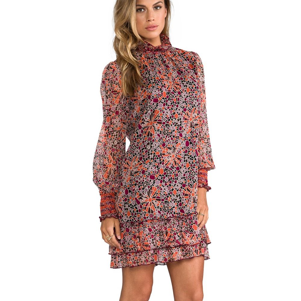 Flora Print Crinkle Chiffon Dress